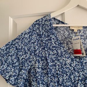 Cynthia Rowley Spring Blue Floral Top